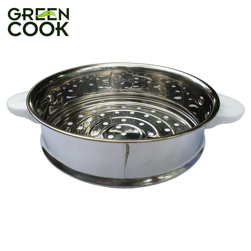Nôi Mini đa năng Green Cook GCEK12D01 600W 1,2L màu xanh có vỉ hấp