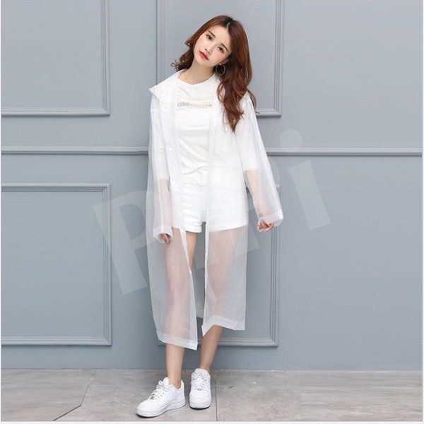 Áo mưa 1 người trong suốt loại dày An toàn Thời trang Unisex ulzzang liền thân