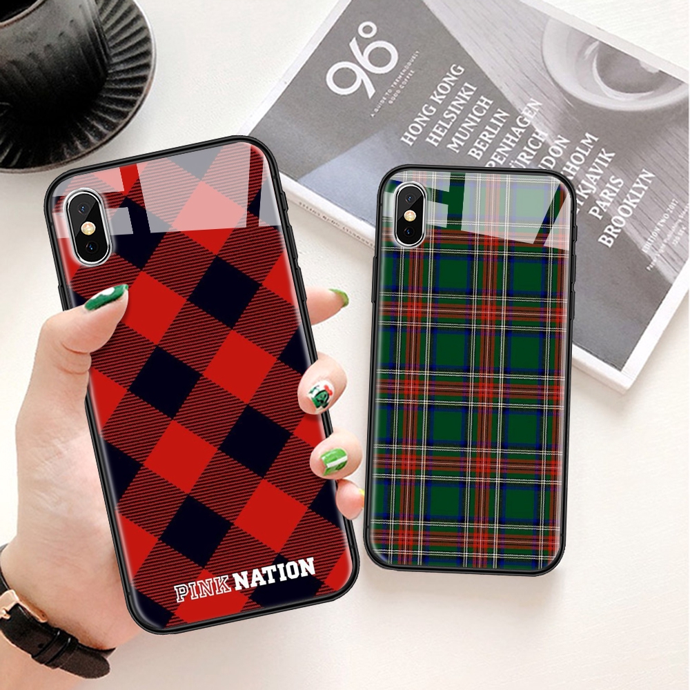 OPPO A3S A5 A37 Neo 9 A39 A57 A5S A7 A77 F3 F5 A73 F7 F9 F11 Pro glass case 122U Red lattice