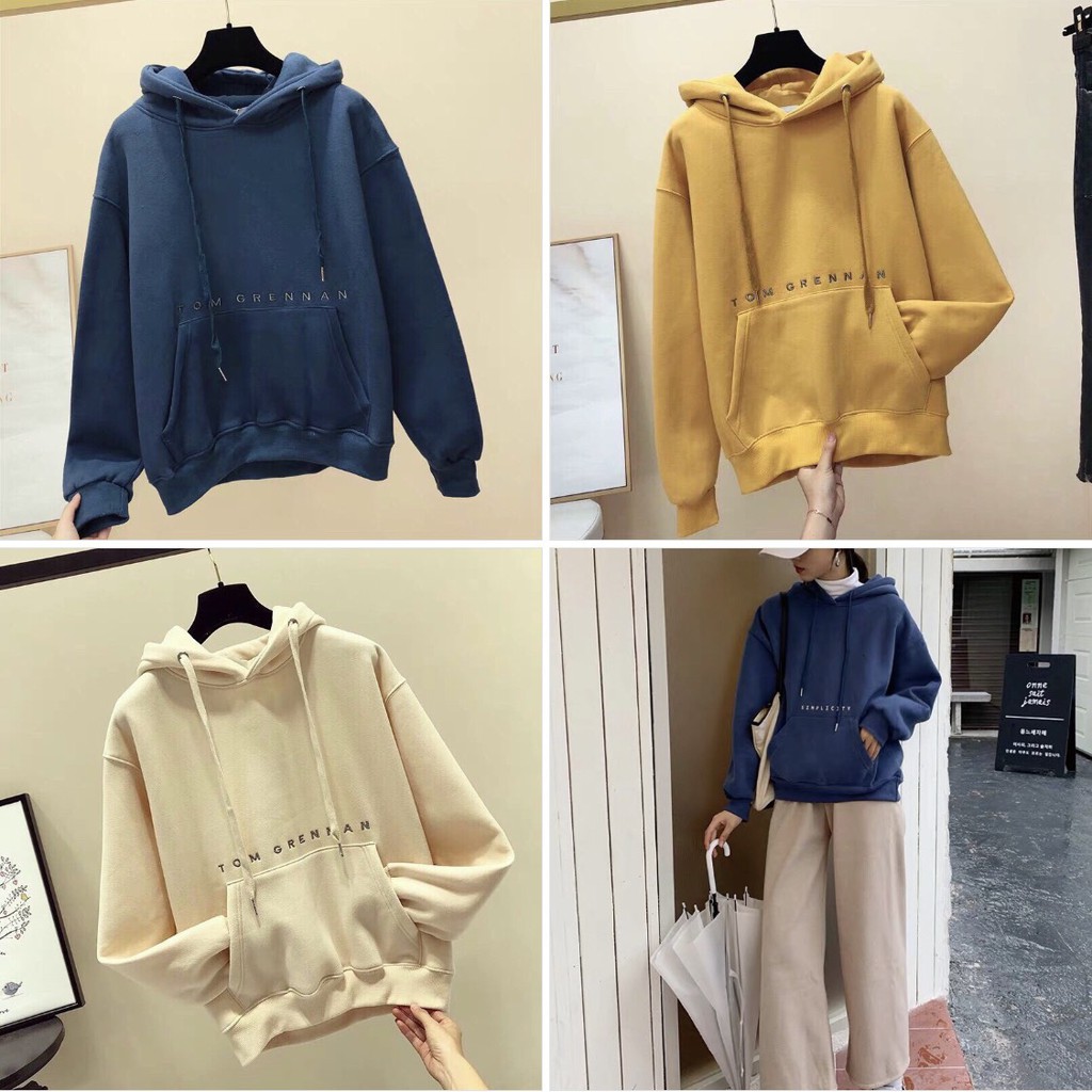 Áo hoodie nam nữ ( TOM GRENNAN ) Áo khoác nam nữ vải nỉ poly thời trang - one size dưới 65kg | BigBuy360 - bigbuy360.vn