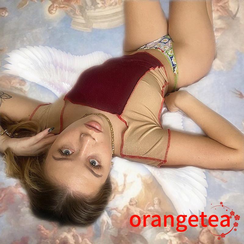 Áo Croptop Tay Ngắn Thời Trang Quyến Rũ Cho Nữ