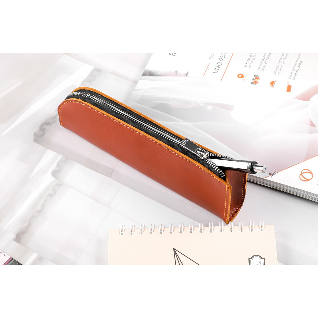 Túi đựng bút da bò thật ZN09VB   - 100% da bò thật, BH 3 năm