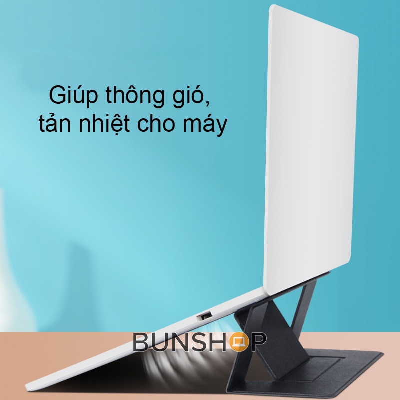 Giá kê lót đỡ tản nhiệt laptop bằng da gấp gọn tiện lợi cho máy tính 13 inch