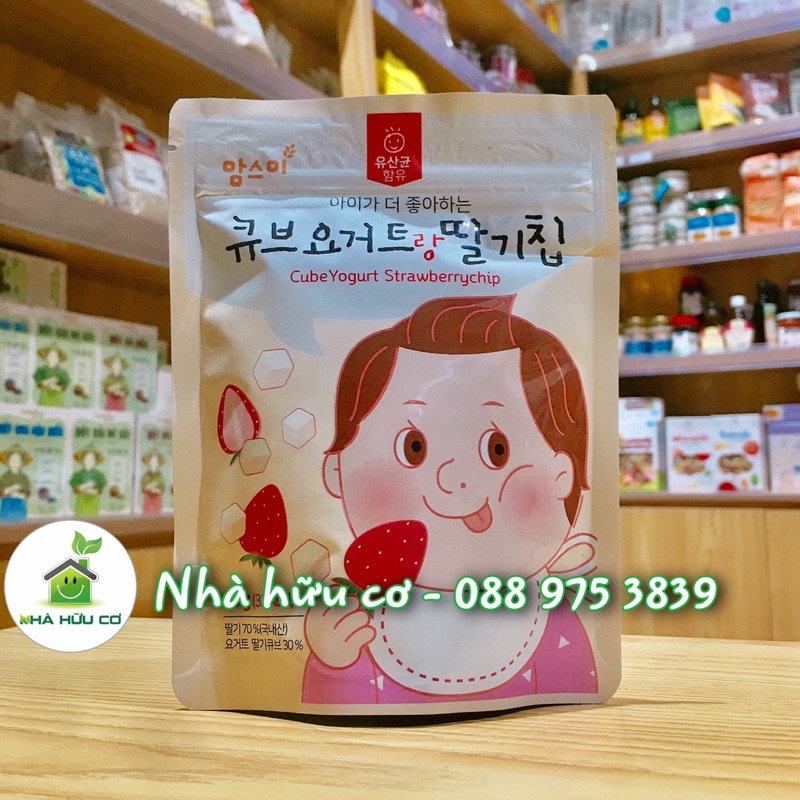 (MOMSMI) Sữa chua khô mix hoa quả sấy tự nhiên cho bé ăn dặm, thơm ngon hấp dẫn (8m+)  - Date: 3/2023 - Nhà Hữu Cơ