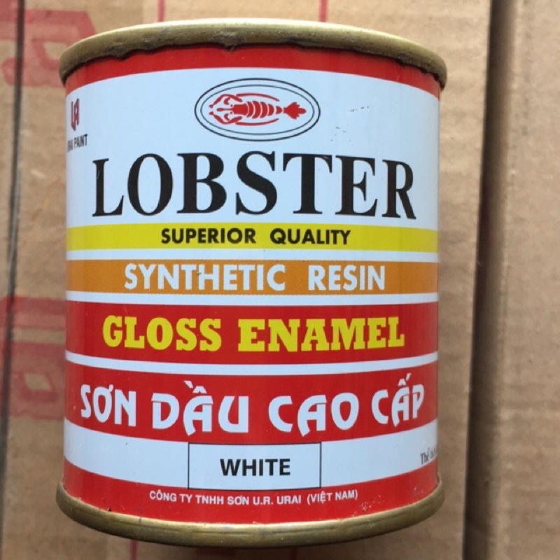 Sơn gỗ sơn sắt, sơn dầu lobster màu trắng 800ml