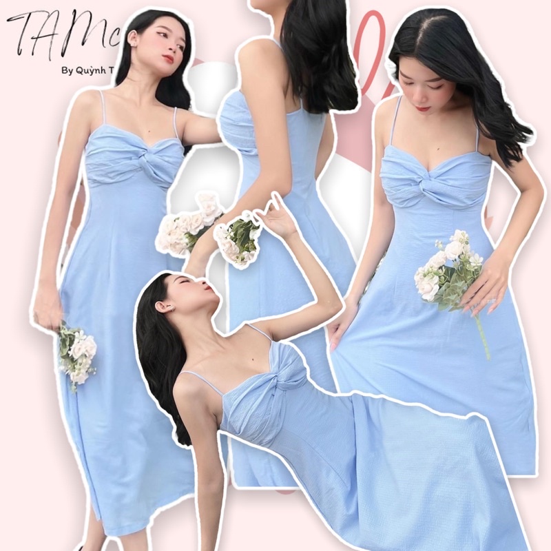 Đầm 2 dây xoắn ngực - TK720