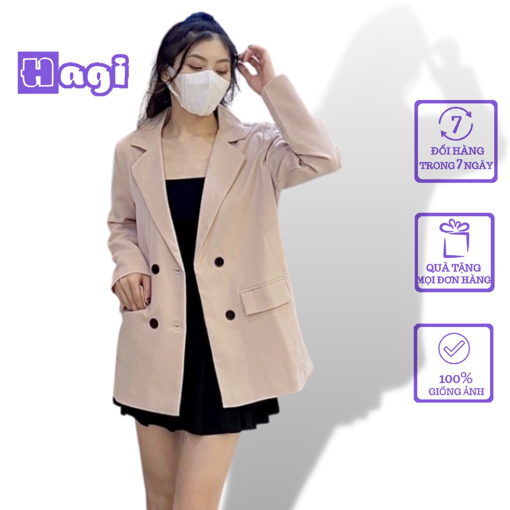 Áo blazer nữ tay dài 2 lớp áo vest khoác ngoài kiểu phong cách hàn quốc bigsize Hagi AB01 | BigBuy360 - bigbuy360.vn