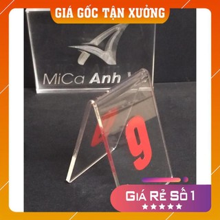 [Mica Việt Nam] [Giá Gốc Tận Xưởng] Bộ 10 thẻ số bàn mica trong suốt