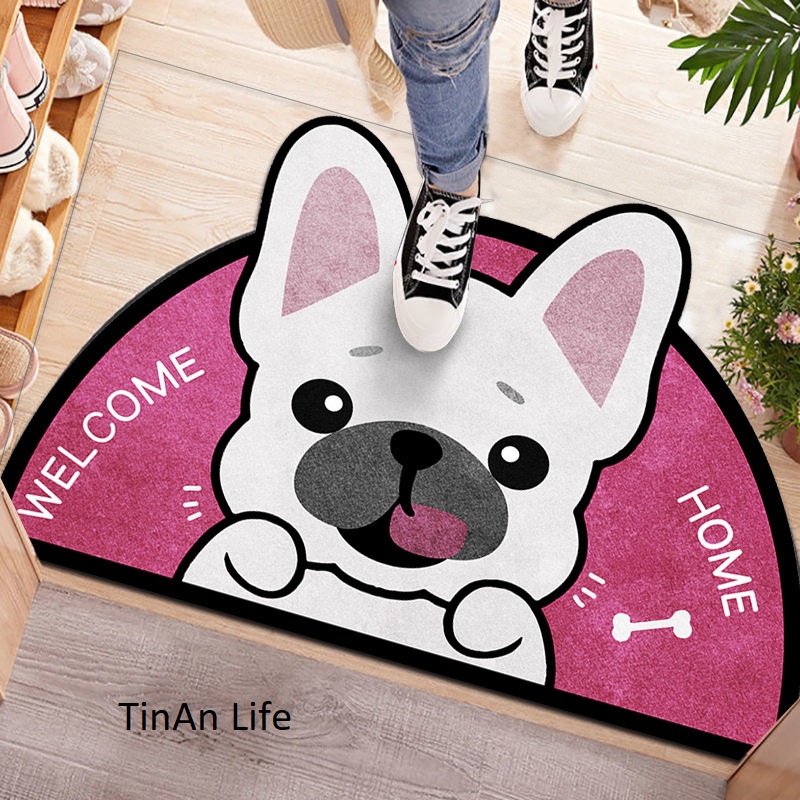 Thảm phòng tắm chống trượt thấm nước hình bán nguyệt