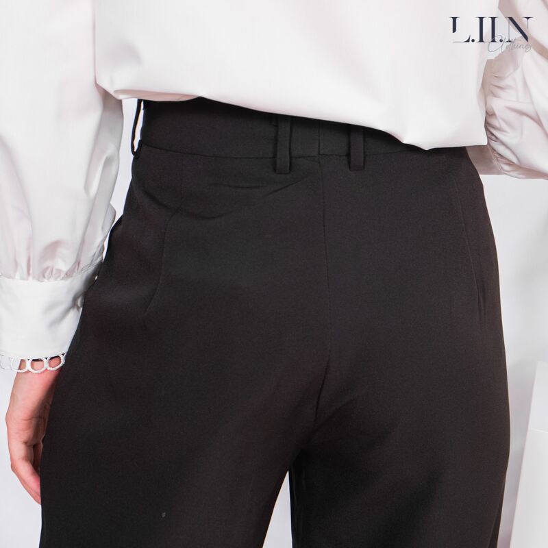 Quần tây nữ công sở Liin clothing phong cách basic, màu đen phối cúc gấu năng động Q3098 | BigBuy360 - bigbuy360.vn