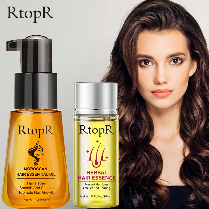 RtopR bộ chăm sóc tóc：Dầu gội thảo dược RtopR 20ml + RtopR Moroccan Hair Oil 35ml