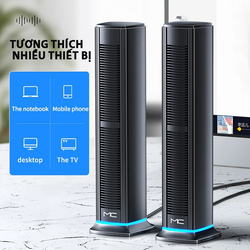 Loa Vi Tính Bluetooth MC-F3 Pro Âm Bass Cực Mạnh, Âm Thanh Đỉnh Cao, Thiết Kế Tinh Tế Cho Decor Bàn Làm Việc