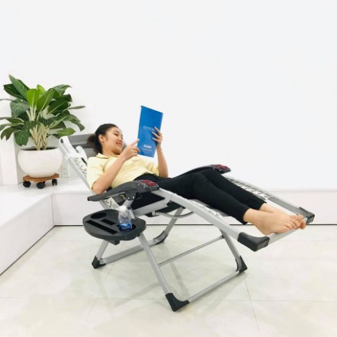 Ghế xếp thư giãn SUMIKA 199 - Mẫu mới nhất 2023 - Lăn tay massage - Khung vuông cao cấp - Tải trọng 300kg