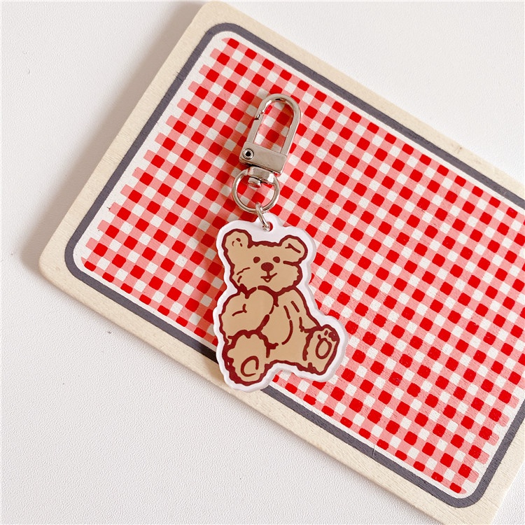 Móc Khóa Acrylic Hình Gấu Dễ Thương Phong Cách Hàn Quốc