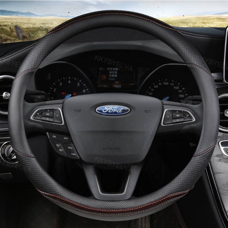 Vỏ Bọc Vô Lăng 37 38cm Cho Ford EcoSport Escape Kuga Expedition EL Max Explorer Galaxy S-Max F-Series Raptor Focus