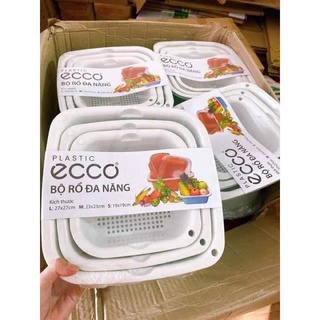 Bộ rổ nhựa 6 món kèm thau ecco