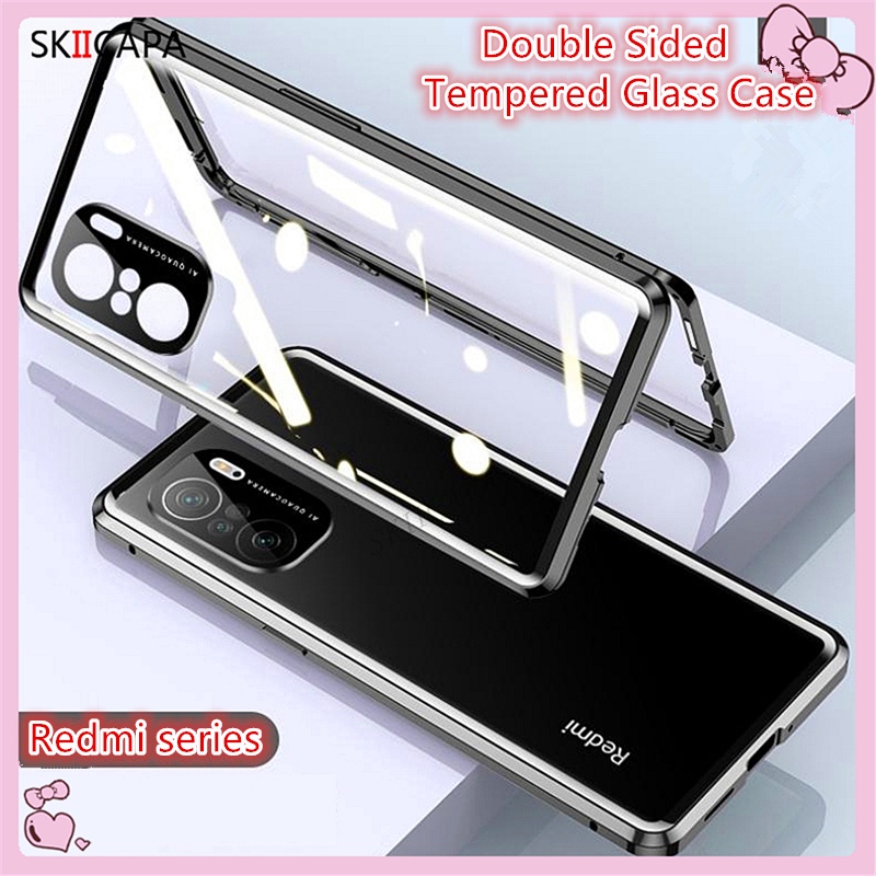 Ốp Điện Thoại Kính Cường Lực Hai Mặt Viền Kim Loại Nam Châm Cho redmi k40 k50 pro gaming k40s k40pro K40Ging k50pro K50Gagming