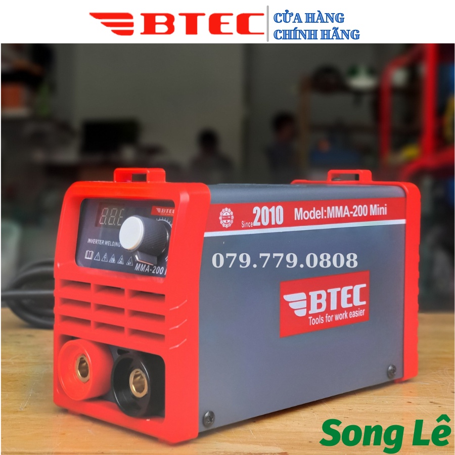 Máy hàn que BTEC MMA-200 Mini máy hàn que mini nhỏ gọn - BAO KÉO QUE 3.2 LY