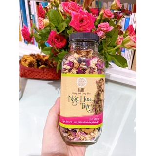 Trà Ngũ Hoa Dưỡng Nhan Dưỡng Thần TAMY hũ thuỷ tinh giúp phái đẹp detox, đẹp da, đen tóc, đốt mỡ, cân bằng nội tiết tố