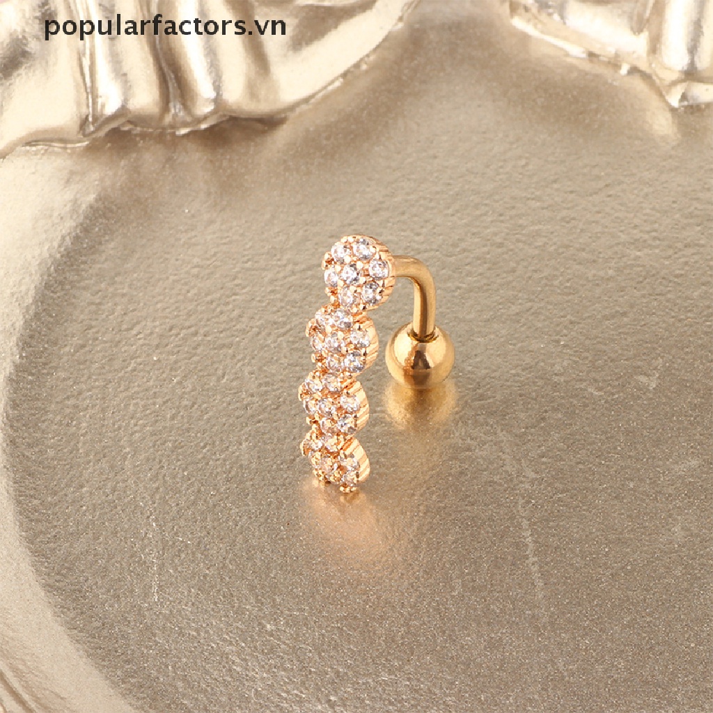 Khuyên Rốn Bằng Thép Không Gỉ Hình Hoa Đính Kim Cương Giả Thời Trang Cho Nữ