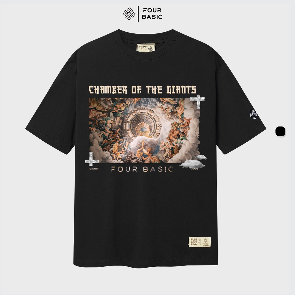 Áo thun tay lỡ Chamber Fullbox Four Basic phông Unisex Nam Nữ chất lượng 100% Cotton oversize form rộng T16