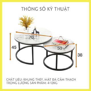 Bàn Trà Đôi Cao Cấp, Mặt Vân Đá Đẹp, Bàn Sofa