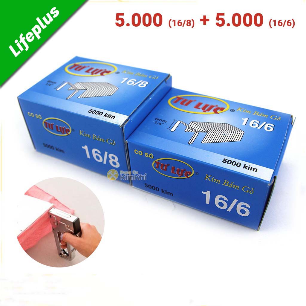 Combo 2 hộp kim bấm gỗ tự lực 16/6 và 16/8 hộp 5000 kim