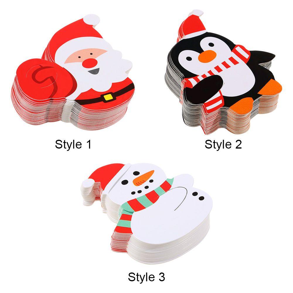 Set 50 Thẻ Giấy Trang Trí Kẹo Mút / Bánh Kẹo Họa Tiết Giáng Sinh Dễ Thương