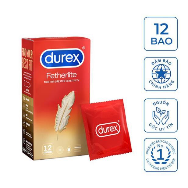 Bộ 2 bao cao su mỏng Durex Fetherlite ( 12 bao )  và Gel durex Clasic tăng độ trơn, giảm khô hạn.