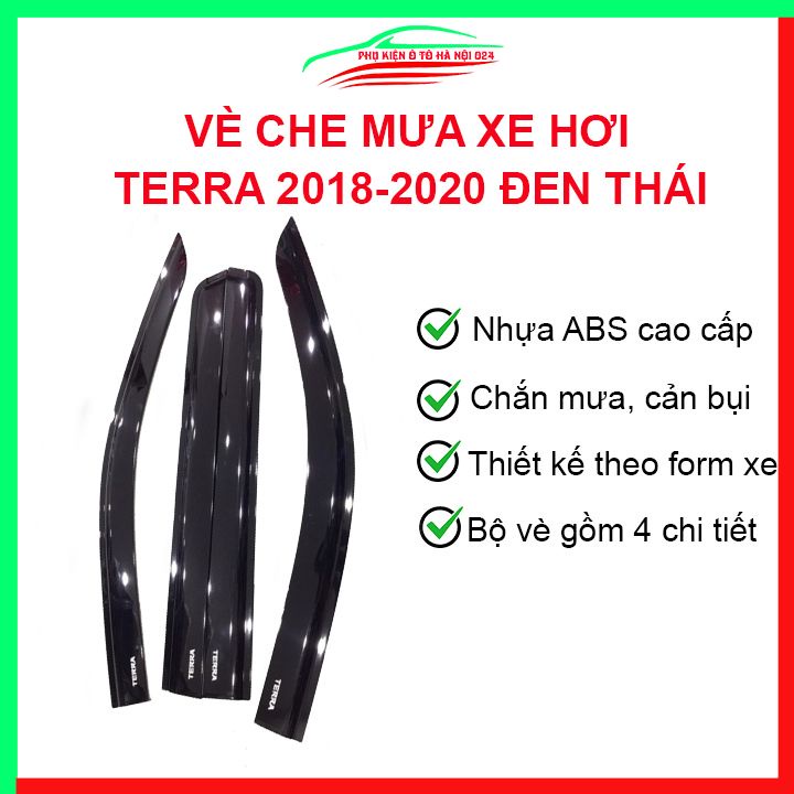 Vè che mưa cho xe ô tô Terra 2018-2020 vè đen bảo vệ trang trí xe