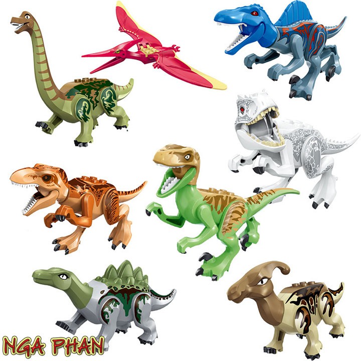 Bộ 8 Khủng Long Nhiều Loài Dinosaur Lego Đồ Chơi Xếp Hình Lắp Ráp