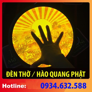 [ ĐÈN THỜ ]  Hào quang in tranh trúc chỉ, đường kính 30cm, khung sắt