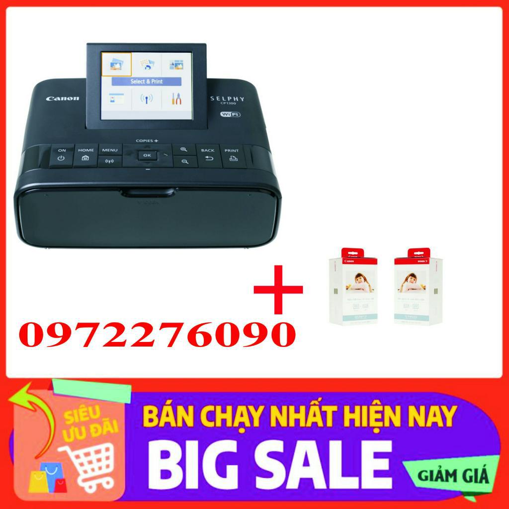 COMBO bộ máy in ảnh mini Canon selphy Cp1300 + 2 hộp giấy in ảnh kp108