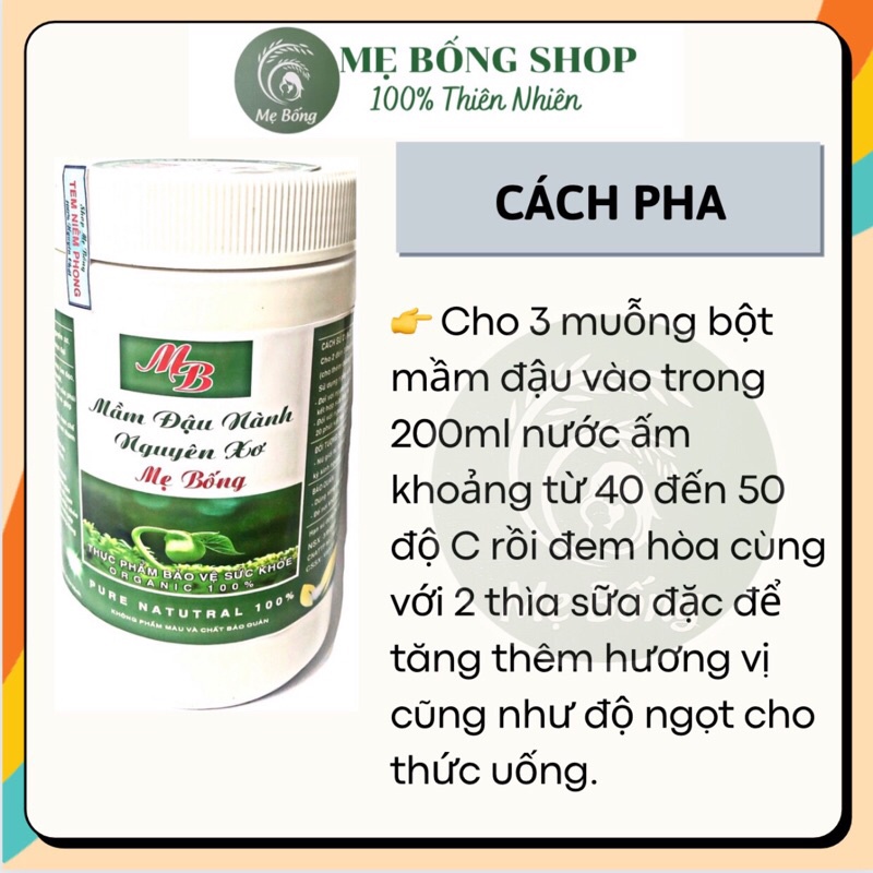 Mầm đậu nành freeship Mầm đậu nành nguyên xơ tăng vòng 1, đẹp da, giữ dáng 1kg _Mẹ Bống Shop