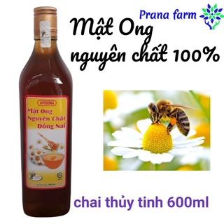 Mật ong nguyên chất 100% Đồng Nai 600ml chai thủy tinh