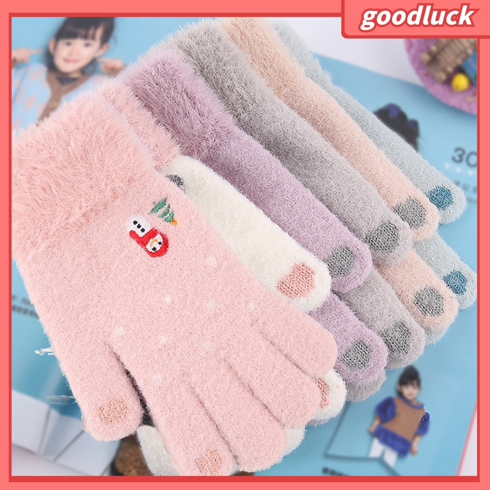 Găng Tay Dệt Kim Giữ Ấm Mùa Đông Họa Tiết Người Tuyết Cây Thông Màn Hình Cảm Ứng Dành Cho Nữ