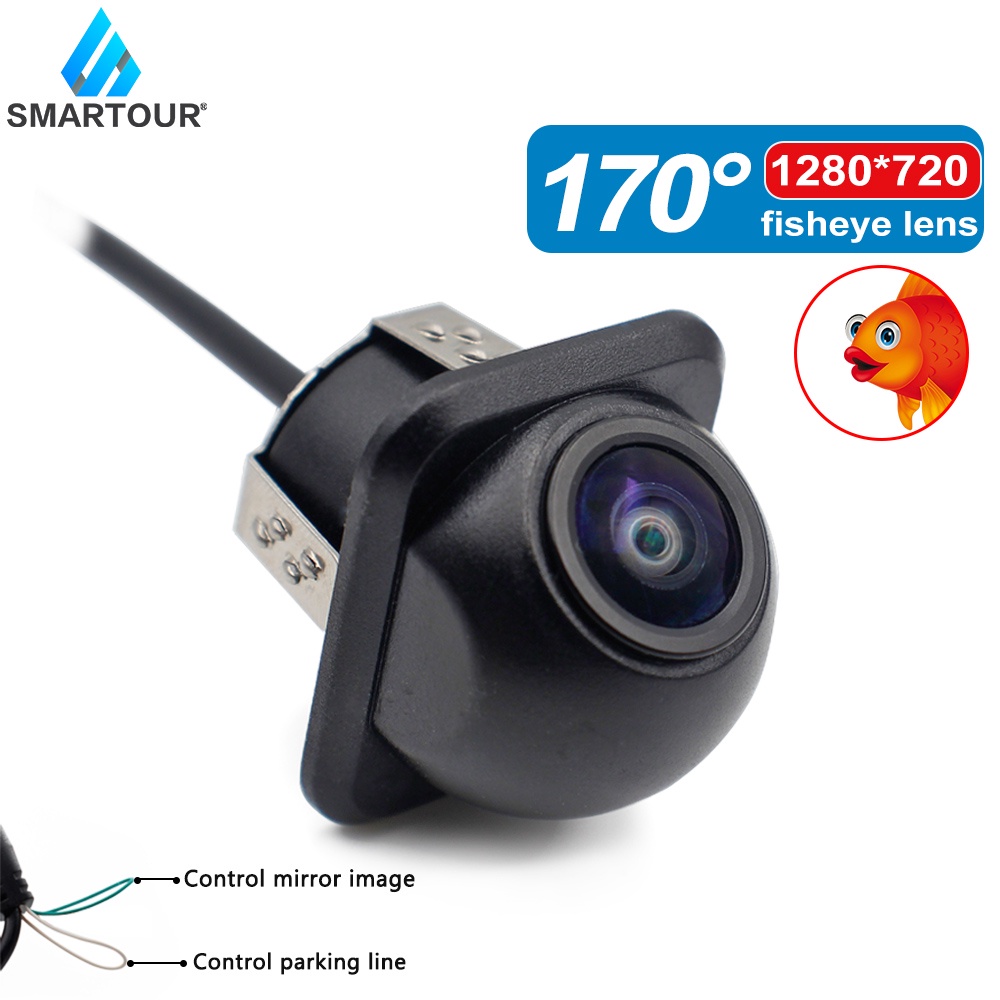 Smartour Camera quan sát phía sau ô tô Tầm nhìn ban đêm Đảo chiều Màn hình đỗ xe tự động CCD Chống nước 170 độ HD Video FishEye Lens