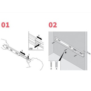 Ray bi lắp hộc tủ, ngăn kéo