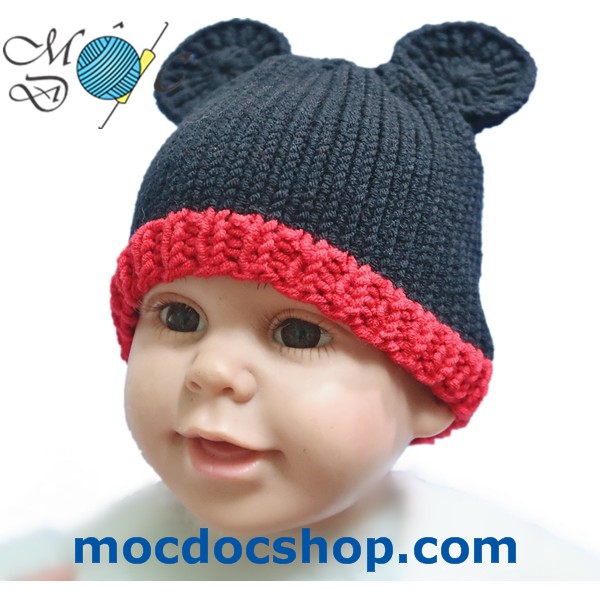 Đồ len cho bé trai - đồ handmade chuột Mickey bằng len cho bé sơ sinh đến 1 tuổi chụp hình
