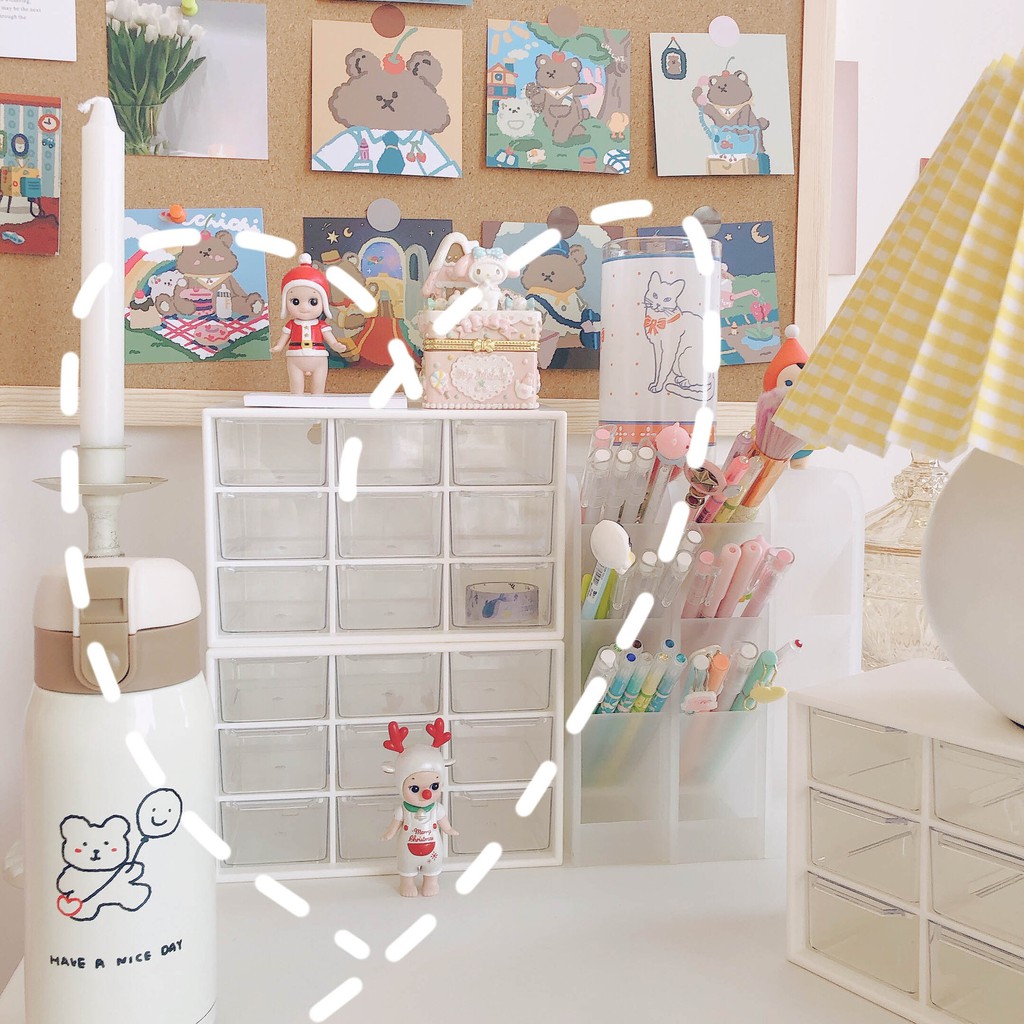 Hộp nhựa trong suốt 9 ngăn đựng đồ đa năng