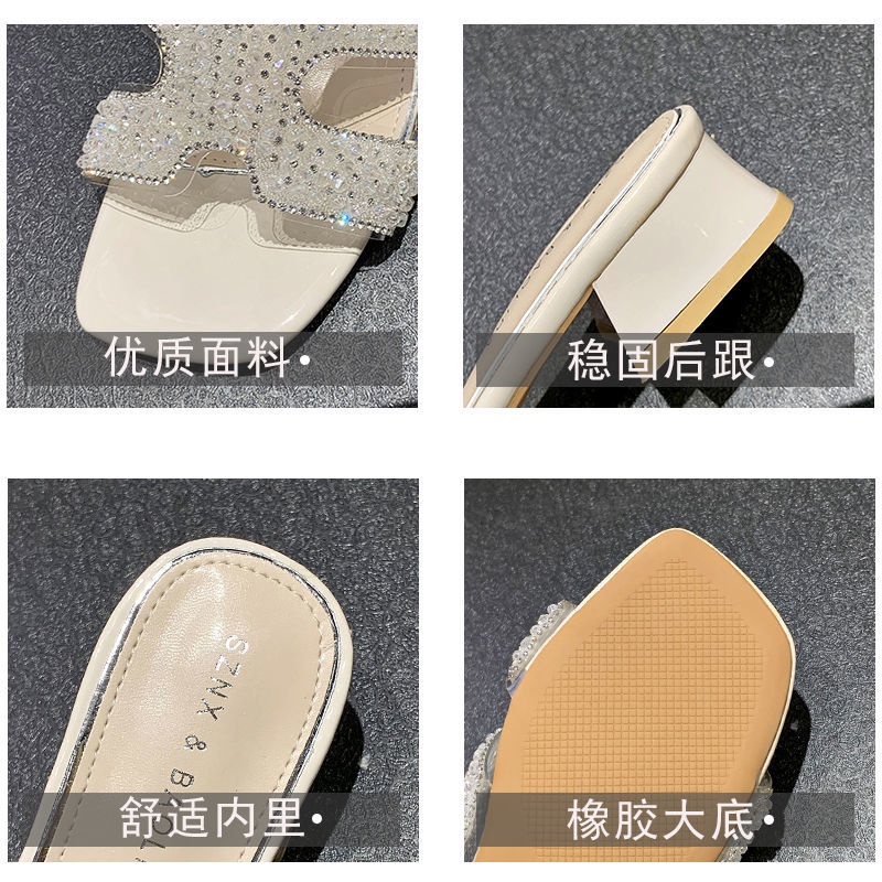 Dép Cao Gót Đính Hạt Ngọc Trai Thời Trang Mùa Hè 2022