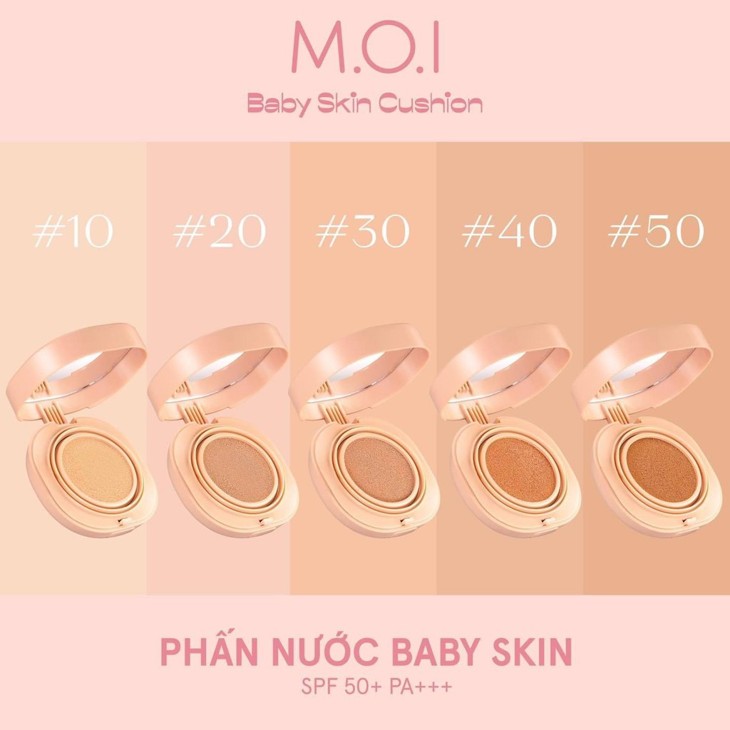 Phấn Nước Cushion Hồ Ngọc Hà M.O.I Baby Cushion Skin Phấn Nước Kiềm Dầu Che Khuyết Điểm Tạo Khối