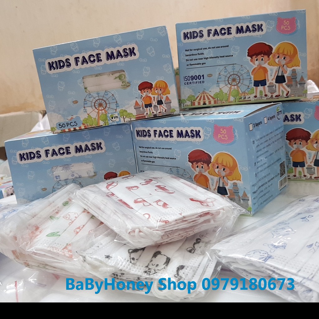 Hộp Khẩu Trang Trẻ Em Cao Cấp Kis Face Mask (50c/hộp)