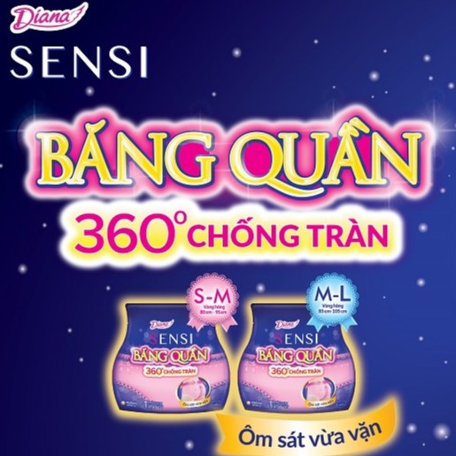 BVS Diana Ban Đêm - Băng Vệ Sinh Diana Sensi Dạng Quần Size M-L & S-M 2 Chiếc/Gói