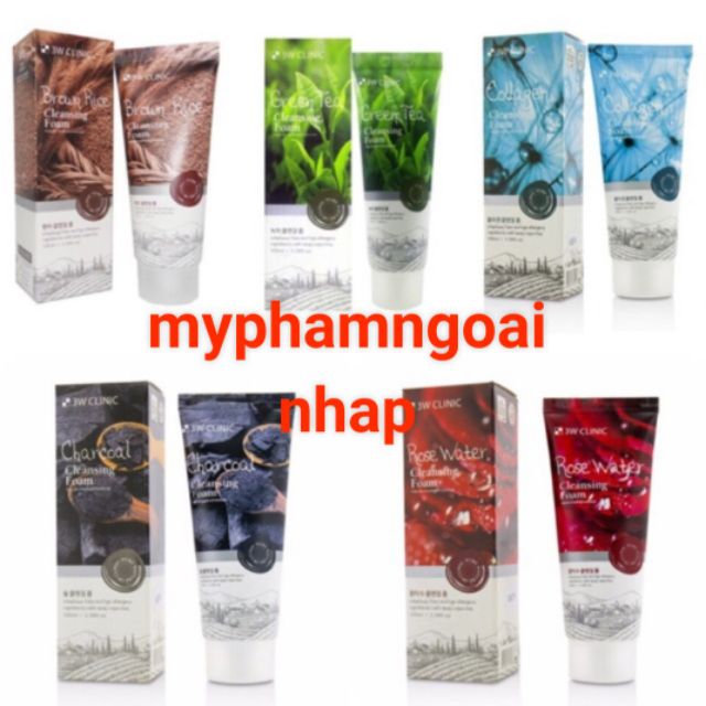 ☆SỮA RỬA MẶT 3W CLINIC COLLAGEN,TRA XANH ,GẠO,HOA HỒNG