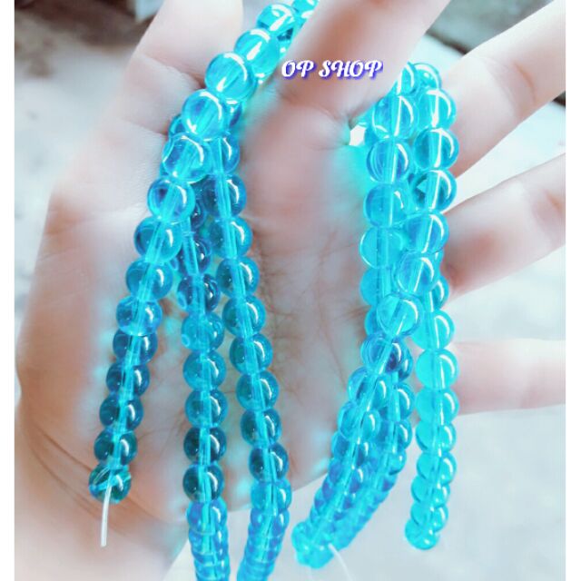 Hạt đá xanh biển 8mm ( xâu 40v )