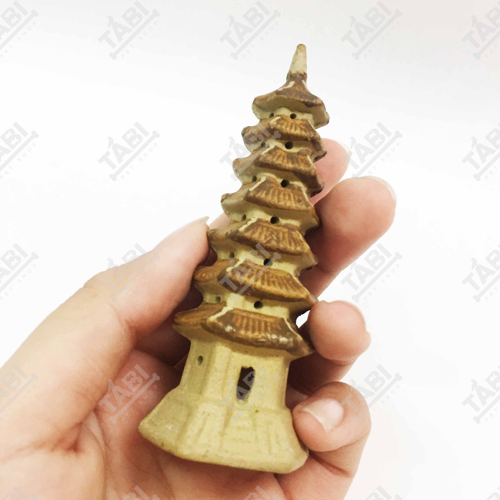 [NHẬN QUÀ KHI MUA ĐƠN 39K] [Tiểu Cảnh] Tháp 7 Tầng (Không Men) Trang Trí Hồ Cá, Bể Cá.