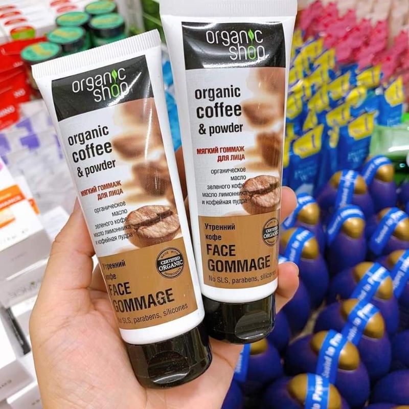 Tẩy da chết cafe cho Mặt Organic 75ml