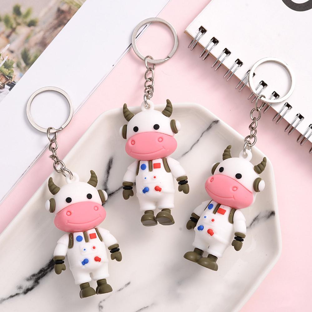 Móc Khóa Hình Động Vật Hoạt Hình Bằng PVC Ox Thời Trang
