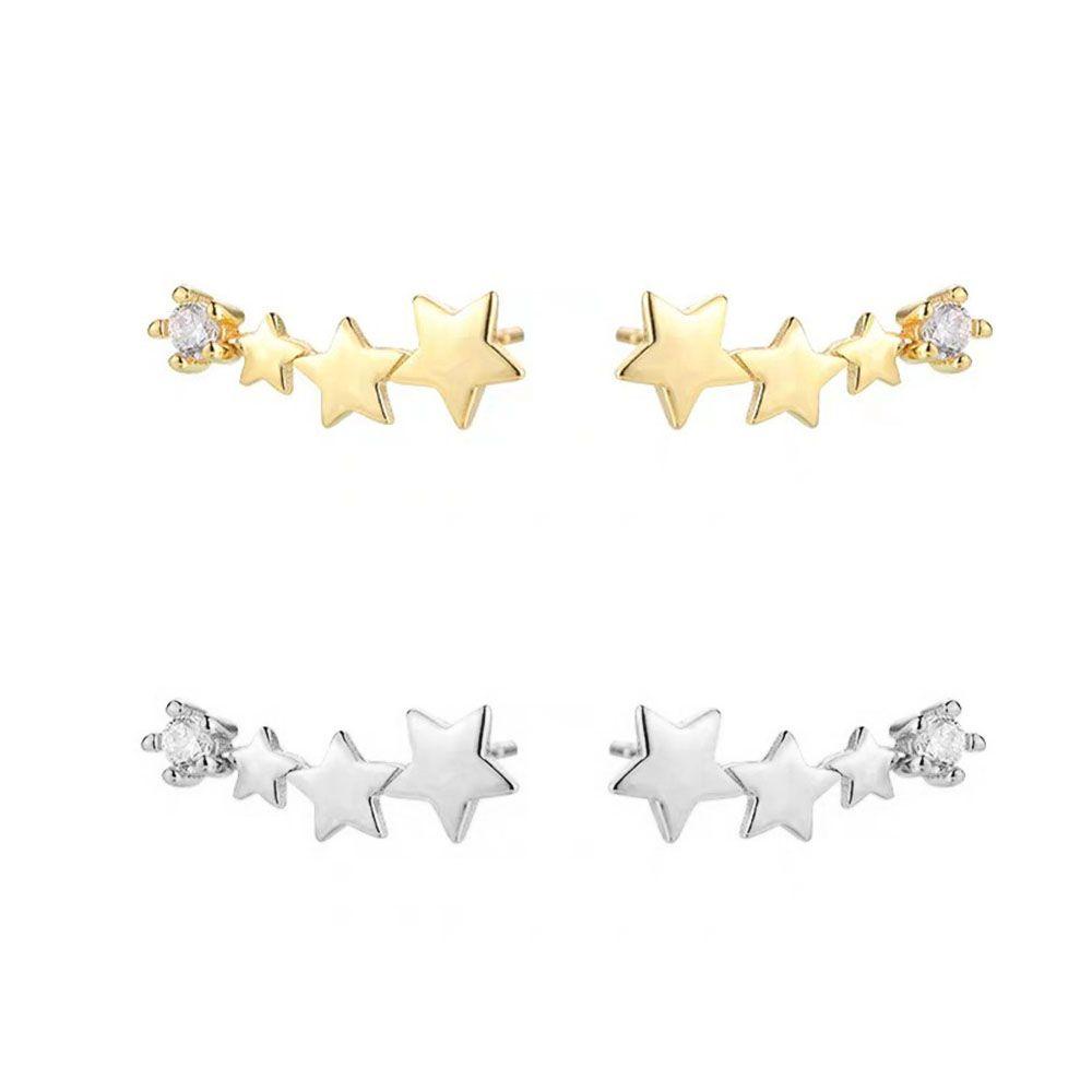 ORIENTLII Bông Tai Mạ Bạc 925 Hình Ngôi Sao Thời Trang Cho Nữ